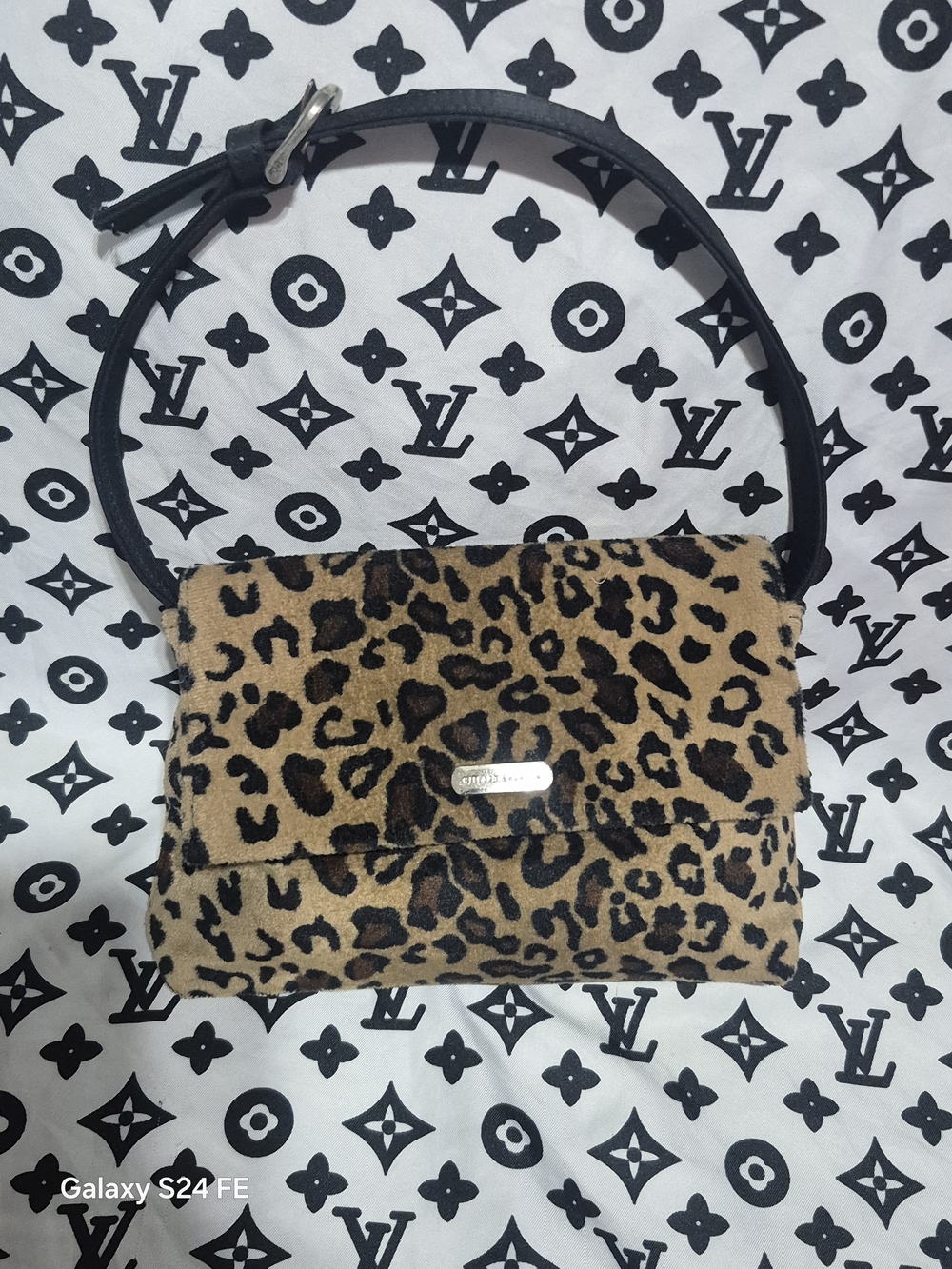 Y2K Hillard & Hanson Leopard Print Mini Crossbody in Tan and Black